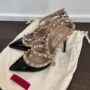 Valentino Garavani Shoes Women 36 1/2 Rockstud 100 two-tone patent-leather pumps